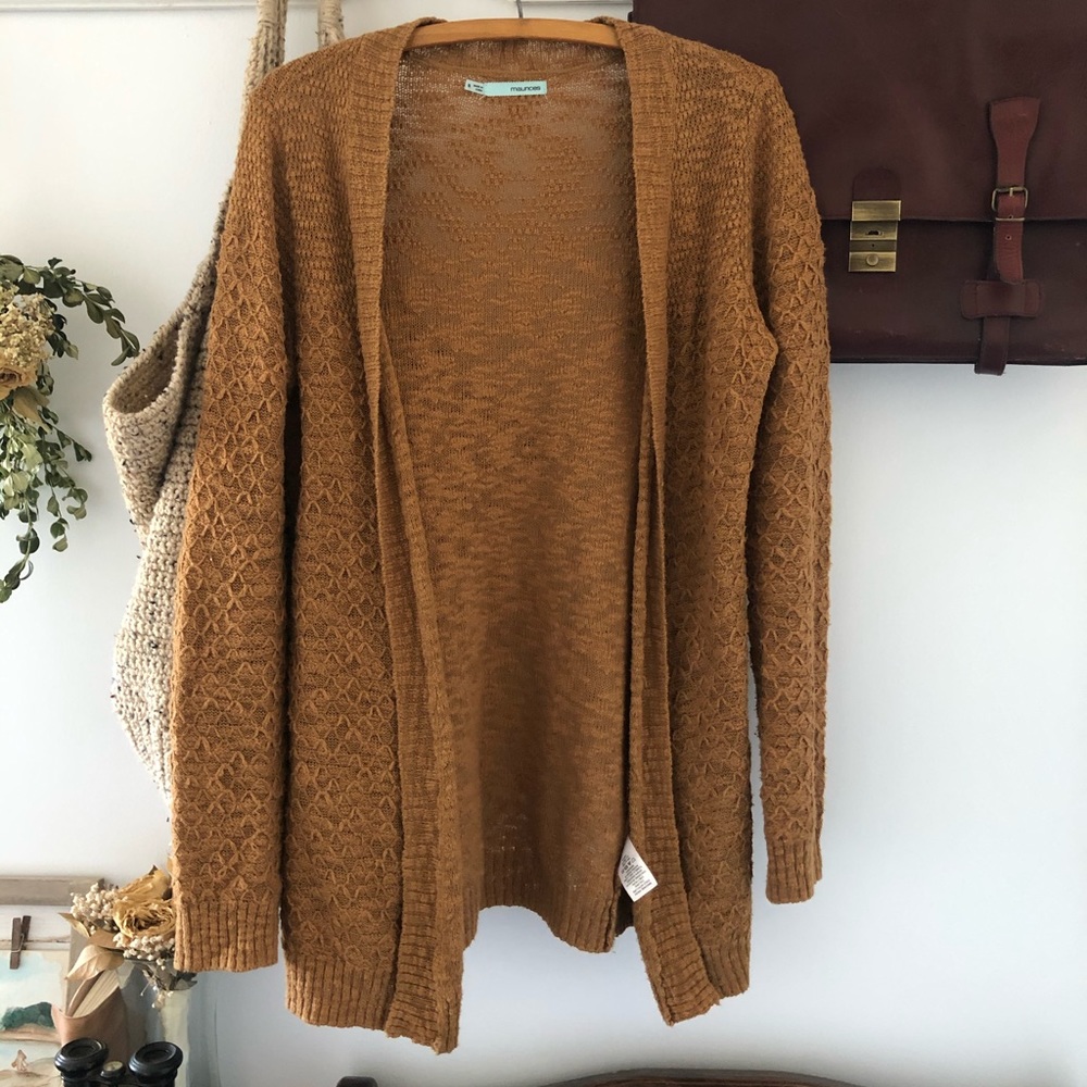 Mustard Yellow Diamondstitch Cardigan